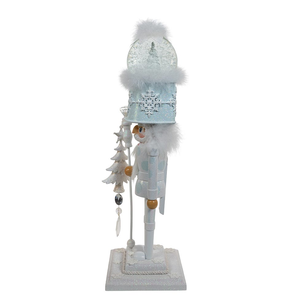 Kurt Adler 20-Inch Hollywood Nutcrackers Battery-Operated Light Up Animated Musical White Soldier Water Globe Hat Nutcracker